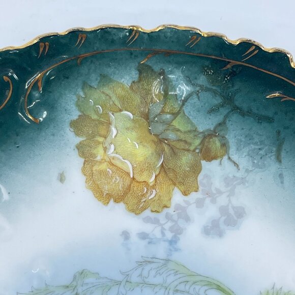 antique austrian hand painted stag porcelain cabinet display plate circa 1900 - Picture 4 of 6